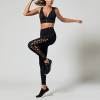 Ensemble de soutiens-gorge de sport pour femmes grandes tailles en Spandex/Polyester durable, avec logo personnalisé sur le devant, écologique, respirant, séchage rapide, sans armatures