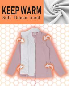 Coupe-vent imperméable léger pour femme Veste Softshell Doublure polaire Respirant pour la course à pied chaude Randonnée Auto Racing Wear - Product Image 5