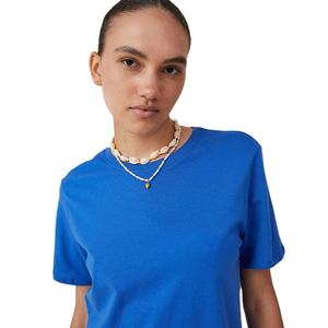 เสื้อยืดแขนสั้นสั่งทำขายส่งคุณภาพสูงทรงยาวเข้ารูปสไตล์ลำลองใส่สบายฤดูร้อนผ้าฝ้าย 100% สำหรับผู้หญิง - Product Image 4