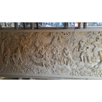 Sculpture en relief en marbre naturel poli, design européen moderne sculpté à la main, art mural 3D, intérieur/extérieur