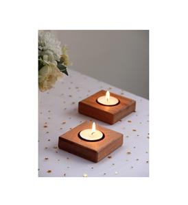 Porte-bougie créatif en bois pour bougies chauffe-plat, décoration de Pâques pour la maison, centre de table pour chambre d'enfant, style ferme ludique, fait main, durable, résistant à la chaleur - Product Image 1