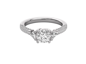 Anillo de Compromiso de Plata de Ley 925 para Mujer, Estilo Clásico, Chapado en Oro de 14K, Diamante Cultivado en Laboratorio, Certificado IGI, Joyería India - Product Image 3