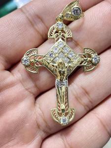 Colgante de cruz de oro amarillo de 10 quilates, colgante de oro real de 10 quilates, collar con cruz (6 gramos) - Product Image 2