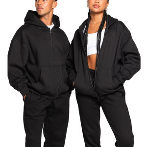 OEM Chất Lượng Cao Dây Kéo Up Mens Womens Hoodies Không Có Chuỗi Quá Khổ 50% <span class=keywords><strong>Polyester</strong></span> 50% Bông Đầy Đủ Zip Áo Bởi Isha Ngành Công Nghiệp - Product Image 4