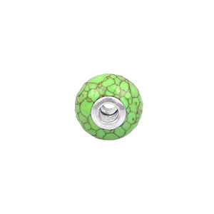 Synthetic 14x8x4mm Roundel Faceted Green Mohave <b>Turquoise</b> 925 Silver Core <b>Beads</b> 12.90 Cts Loose Gemstones for Bracelet Making - Product Image 5
