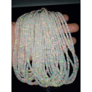 ลูกปัดโอปอลไฟเอธิโอเปียสีขาวธรรมชาติ AAA+ ขนาด 16 นิ้ว/40 ซม. 30 กะรัต ผิวเรียบ สำหรับทำเครื่องประดับ - Product Image 1