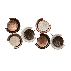 Escultura de Arte de pared de Metal abstracto moderno de lujo decoración de sala de estar hecho a mano cobre bronce acabado 3D círculo Vertical Ramadán - Product Image 1