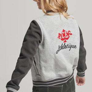Chaquetas de manga larga con letras de fábrica de ropa, diseño transpirable, chaquetas de letras impresas de algodón de punto de bajo precio - Product Image 2