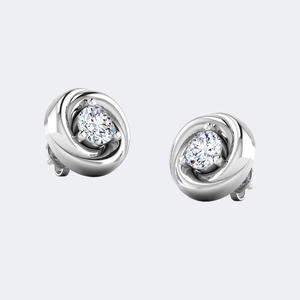 Pendientes de Oro con Diamante Redondo Solitario de 1.00CTW, Cultivado en Laboratorio, Color E, Brillante, con Engaste Tipo Cesta, Joyería para Mujer - Product Image 6