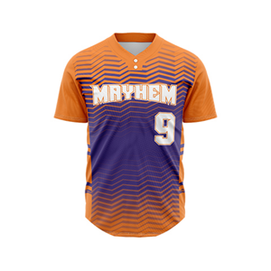 Prix de gros, vêtements de softball en polyester grande taille, sur mesure, entièrement sublimés, imprimés avec nom/nombre, maillot de baseball à deux boutons - Product Image 1