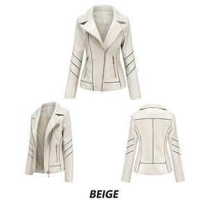 Veste en cuir pour femmes, mode 2026, moto, fermeture éclair, vestes en cuir véritable pour femmes, manteau chaud pour femmes - Product Image 4