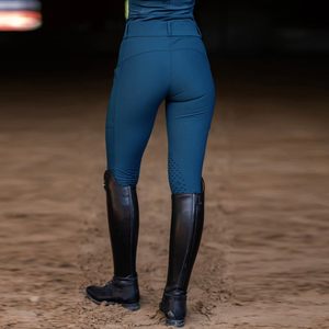 Wholesale Women's High Waist Eco-Friendly Nylon Spandex Equestrian <b>Horse</b> <b>Riding</b> Breeches Customized Silicone Full Seat Pocket - Product Image 3