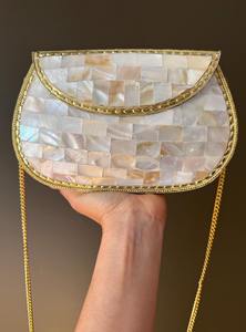 กระเป๋าคลัทช์เปลือกหอยมุกที่หรูหราระยิบระยับรายละเอียดของผู้หญิง - Product Image 4