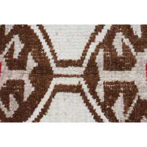 Tapis Herki 3,2 x 11,3 pieds, tapis turc vintage, tapis à imprimé animal blanc et marron - Product Image 5