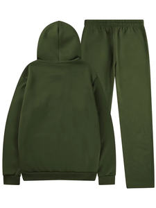 Chándal de algodón 100% Reversible de alta calidad para hombre, respetuoso con el medio ambiente, a prueba de viento con 340 GSM, patrón sólido gris de talla grande para invierno - Product Image 2