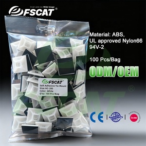 حامل كابلات نايلون من FSCAT ذاتي اللصق لإدارة الأسلاك مع قاعدة تثبيت وورقة لاصقة 3M - Product Image 3