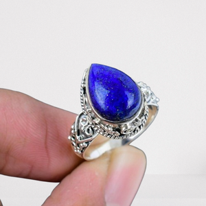 Bague Lapis Lazuli faite à la main en argent sterling 925 bague Spinner pierre précieuse avec une excellente qualité Design classique pour bague femme - Product Image 1