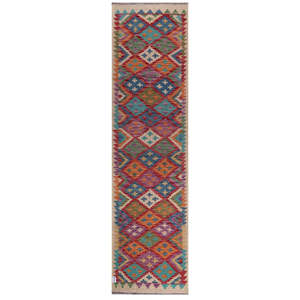 Alfombra Kilim de Maimana, Afganistán, 292 x 78 cm - Product Image 1