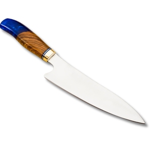 Couteau de chef en acier D2 à haute teneur en carbone, 13.5 pouces avec combinaison de résine et manche en bois - Product Image 1