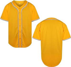 Camiseta de Béisbol con Botones para Mujer, Ajustada, de Manga Corta, Negra, Rosa, Azul Marino y Verde, y Camiseta Deportiva para Hombre, Cómoda, Lisa, para Sublimación - Product Image 1