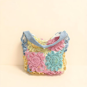 Nuevo Bolso de Mano 2025, Hecho a Mano, de Algodón, Estilo Bohemio, Ligero, con una Sola Correa, Bordado de Dibujos Animados, con Cierre, Térmico y Portátil - Product Image 5