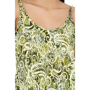 Conjunto de Kimono y Camiseta de Seda con Estampado Paisley Verde Lima para Mujer, Talla Única, Cuello Redondo - Product Image 1