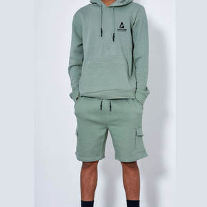 Ensemble court décontracté pour homme avec capuche, respirant, écologique, léger, logo personnalisé, prix de gros – Collection Hiver 2026 - Product Image 4