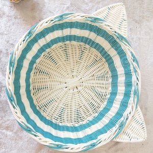 ลดราคา! ตะกร้าเตียงแมวทำมือตะกร้าหวายสำหรับสัตว์เลี้ยง - Product Image 3