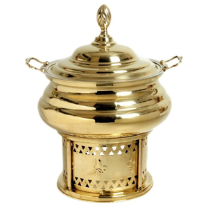 2025 nueva llegada de lujo cobre Acero inoxidable plato de frotamiento servidor Buffet calentador de alimentos conjunto 8L Gas Hotel restaurante boda - Product Image 1