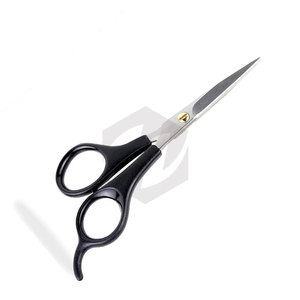 Ciseaux à barbe pour barbier avec manche en plastique, fabriqués en acier inoxydable, ciseaux à moustache professionnels avec repose-doigts fixe - Product Image 2