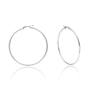 Pendientes finos clásicos de moda, pendiente de aro liso de Plata de Ley 925 para mujer y Niña - Product Image 2