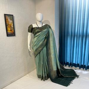 Seda suave de buena calidad con Jacquard Saree mujer moda fábrica al por mayor fabricante y proveedor de Surat - Product Image 1