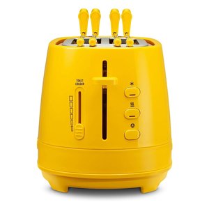 เครื่องปิ้งขนมปัง 550W สีเหลือง 2 ช่อง พร้อมคีมสำหรับปิ้งขนมปัง - Product Image 1