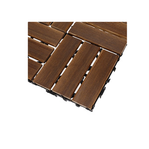 * OUTLET * 10 pezzi di piastrelle da giardino in plastica, 30x30x2,3 cm, pavimenti in legno carbonizzato per esterni, Color legno scuro - Product Image 5