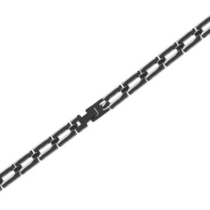 Brazalete y Pulsera de Moda Personalizable de Acero Inoxidable 316L Negro de 8x42 mm, Longitud de 20 cm, Cierre de Hebilla Fácil - Product Image 1