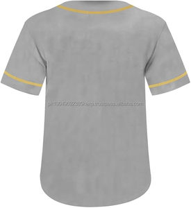 Camiseta de béisbol para hombre con cuello redondo de malla de poliéster 100% de gran tamaño, camiseta de béisbol de manga corta sólida con botones - Product Image 2