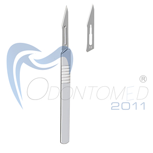 Odontomed2011 Acier inoxydable stérile # 10 lames de scalpel # 3 Manches de scalpel pour dermaplaning, outil dermatologique de précision manuel - Product Image 2