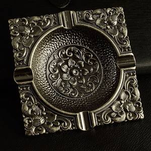 Cenicero redondo de metal de lujo con acabado de cobre Diseño clásico para el hogar moderno Restaurantes Bares Salones Oficinas - Product Image 4