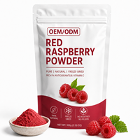 Groothandel Gedroogd Rode Frambozenpoeder Natuurlijk Fruit Ingrediënt OEM ODM Private Label Bulk Fabriek Leverancier