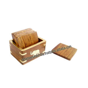 Posavasos cuadrado de madera hecho a mano personalizado más vendido para taza de té y café con soporte a la venta a un precio asequible - Product Image 5