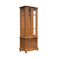 Armoire haute de rangement en teck sculpté à la main, élégante et luxueuse, de style européen antique, 4 portes, 1 tiroir, fabrication OEM/ODM, livraison directe d'usine