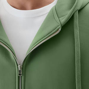 Sudaderas con cremallera de gran tamaño para hombre a la moda con cierre de cremallera completo y ajuste relajado para estilo urbano Sudadera con capucha con cremallera de gran tamaño personalizada para hombre - Product Image 5