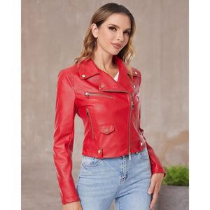 <b>European</b> and American Style Women's <b>Clothing</b> New Fashion Crop Top Short Pu Leather Jackets for Women leather jacket woman - Product Image 5