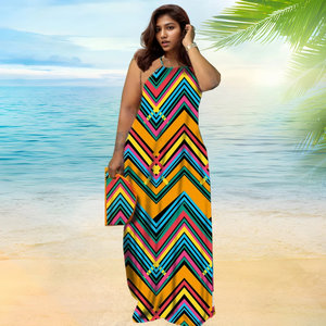 10413-Mx72 pour Sehe Fashion Robe longue ample imprimée dos nu décontractée respirante à col halter grande taille légère 2XL pour les loisirs et les journées décontractées - Product Image 2