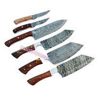 Couteau de couperet damas fait à la main professionnel avec manche en bois couteau de chef de cuisine tranchant de Style japonais pour la coupe de boucherie
