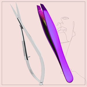 Pinzas para cejas con forma de logotipo personalizado, microtijeras rectas rusas, pinzas para cejas con punta inclinada Premium coloridas personalizadas - Product Image 2