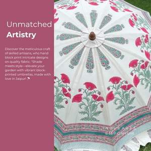 Parapluie de jardin en broderie tribal, inspiration indienne, fait à la main, parasol traditionnels - Product Image 2