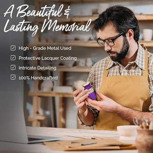 Urnas de Cremación para Cenizas, Urnas Conmemorativas de Metal Hechas a Mano para Mujeres y Hombres, Decoración Ecológica para el Hogar - Product Image 5