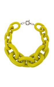 Collar de mezcla de colores de estilo Vintage, collar de cadena de eslabones de resina acrílica largo grueso y grande ahuecado Punk - Product Image 4