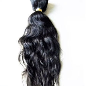 Paquets de cheveux humains de temple indien brut Machine Double trame ondulée Vendeur 100% Extensions de cheveux humains non traités/cheveux crus - Product Image 1